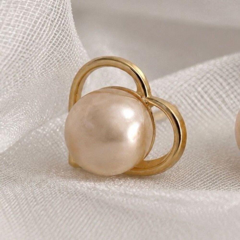 Pink Cultured Pearl & Gold Plated Heart Earrings – Milestone Jewelry